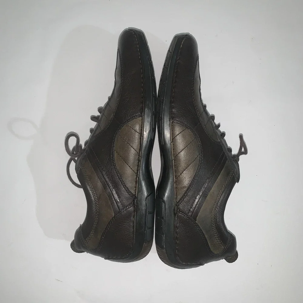 Rockport Shoes Mens Size 10.5 Brown Leather Lace Up Casual Comfort Sneakers